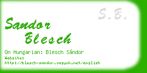 sandor blesch business card